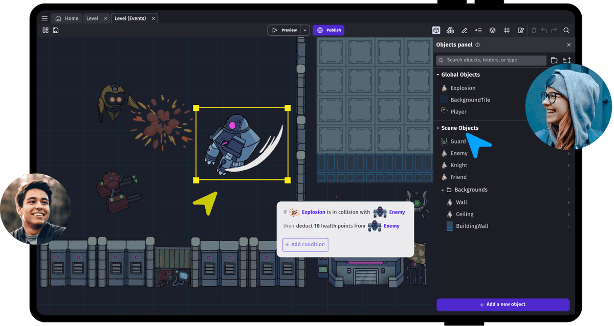 Lightning fast no code video game creation gdevelop
