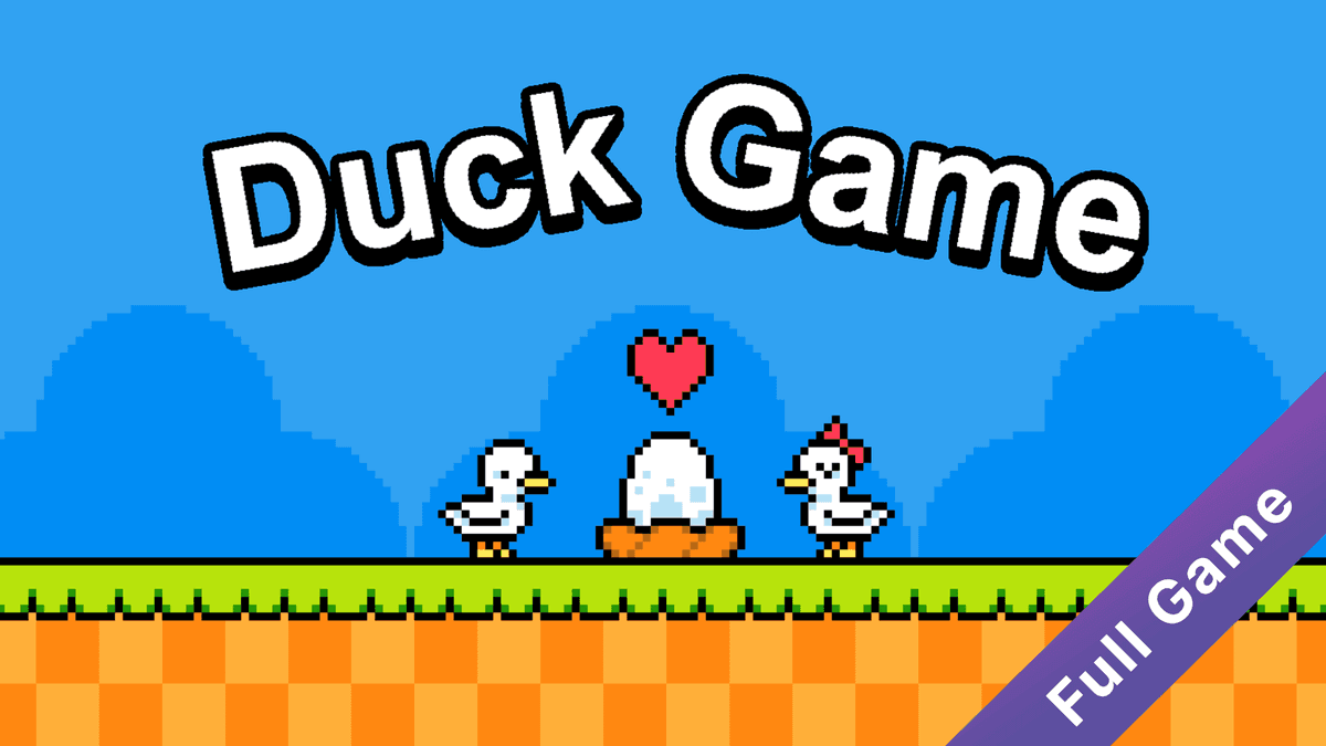 Duck game a game example from the GDevelop game making app GDevelop