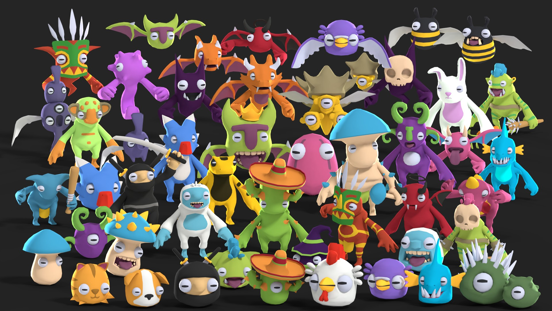 3D Colorful Monsters