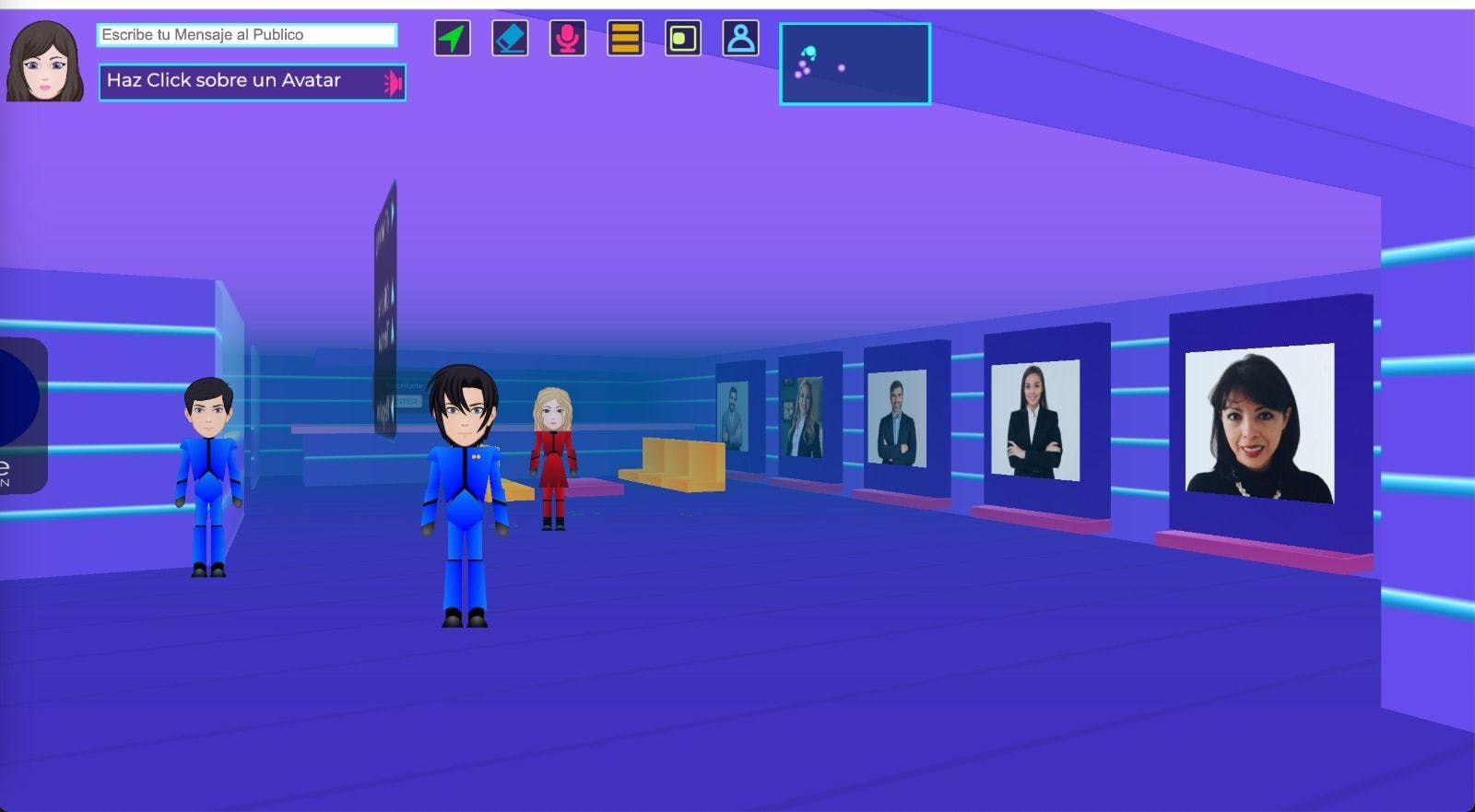 3D learning Metaverse created with GDevelop. 