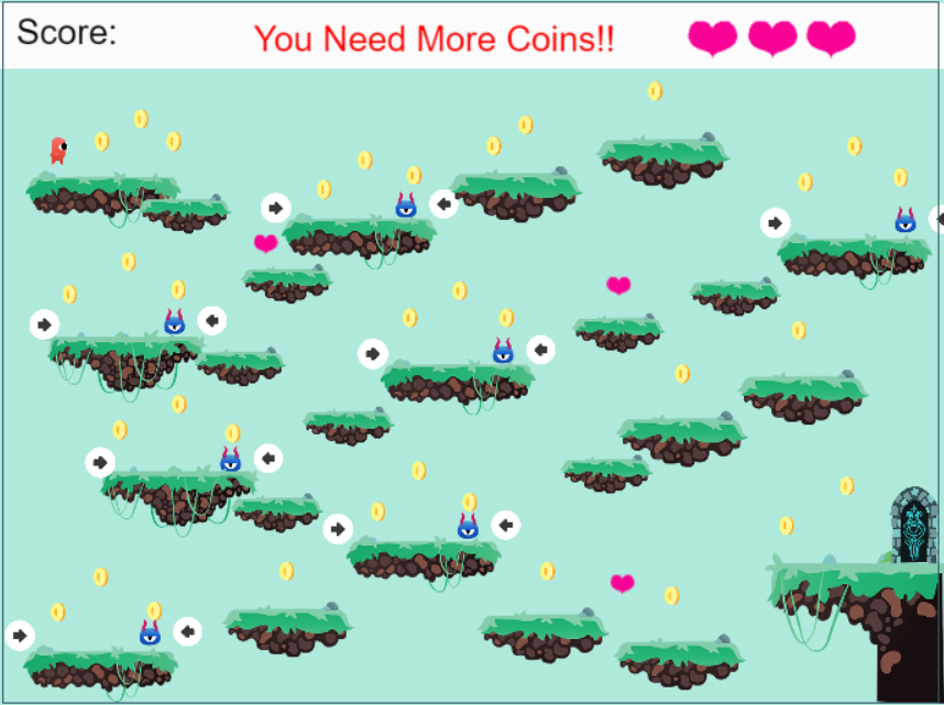 "You need more coins" screen.