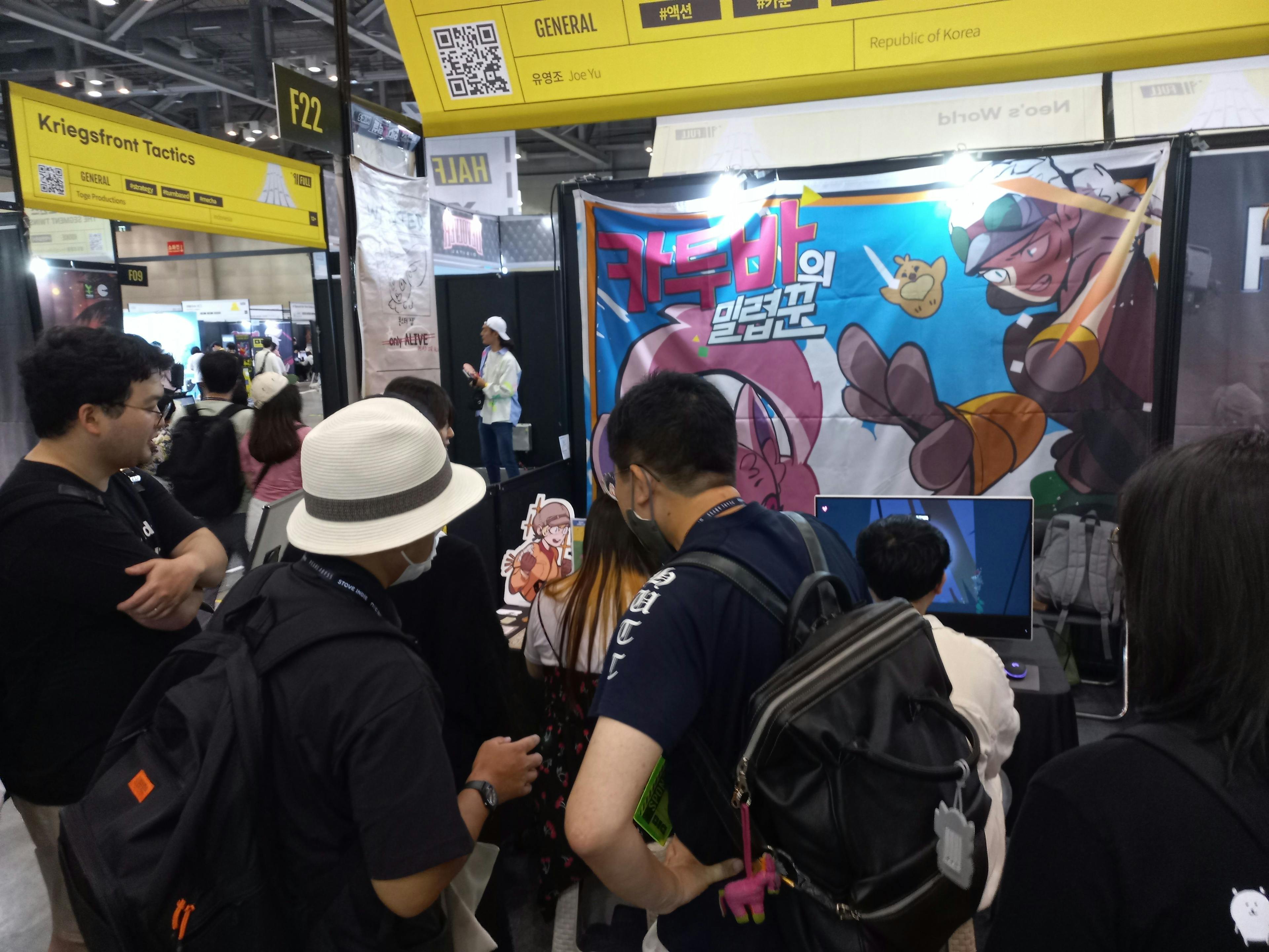 A lot of people excited to play Katuba's Poacher at BIC - Busan Indie Connect.