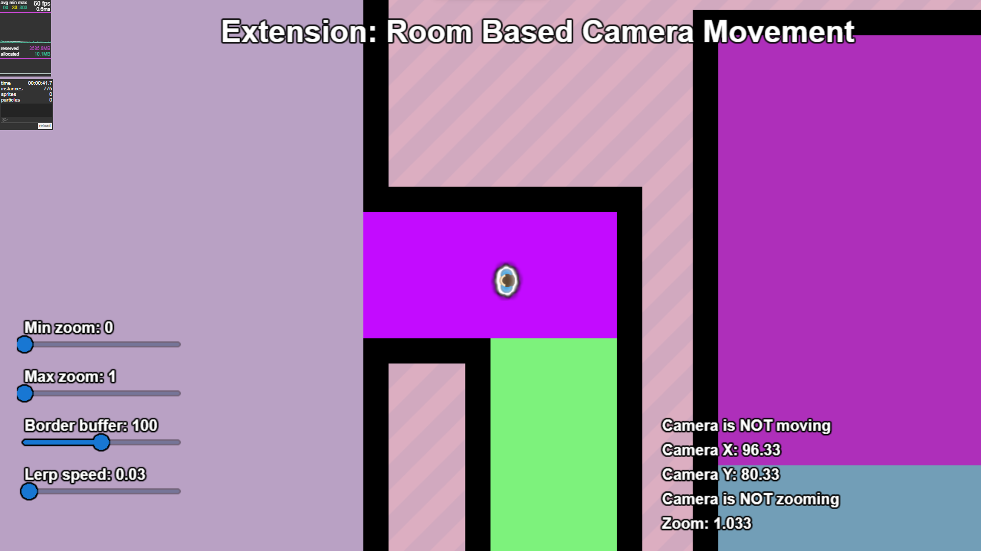 Room based camera movement