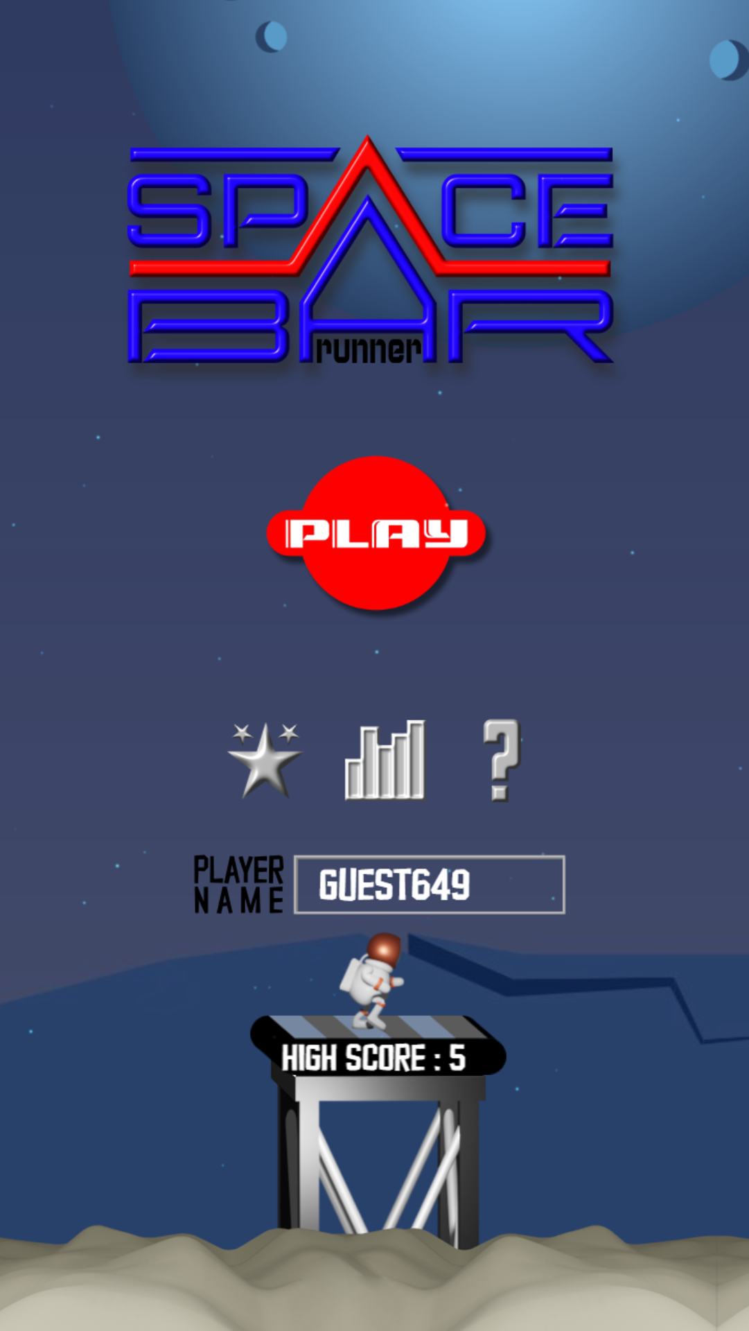 SpaceBar Runner - Click and Run Game