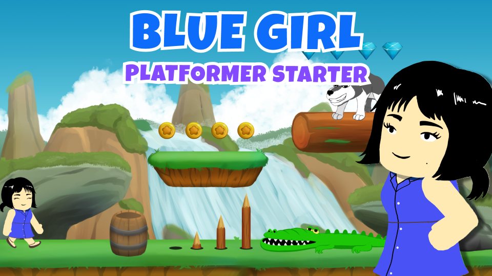 Blue Girl Platformer Pack