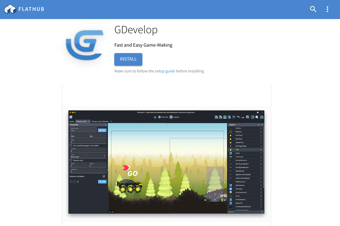 Linux Users: GDevelop in Zorin OS 16.2 and Flatpak Availability | GDevelop